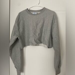 Champion Gray Reverse Weave Cropped Sweatshirt